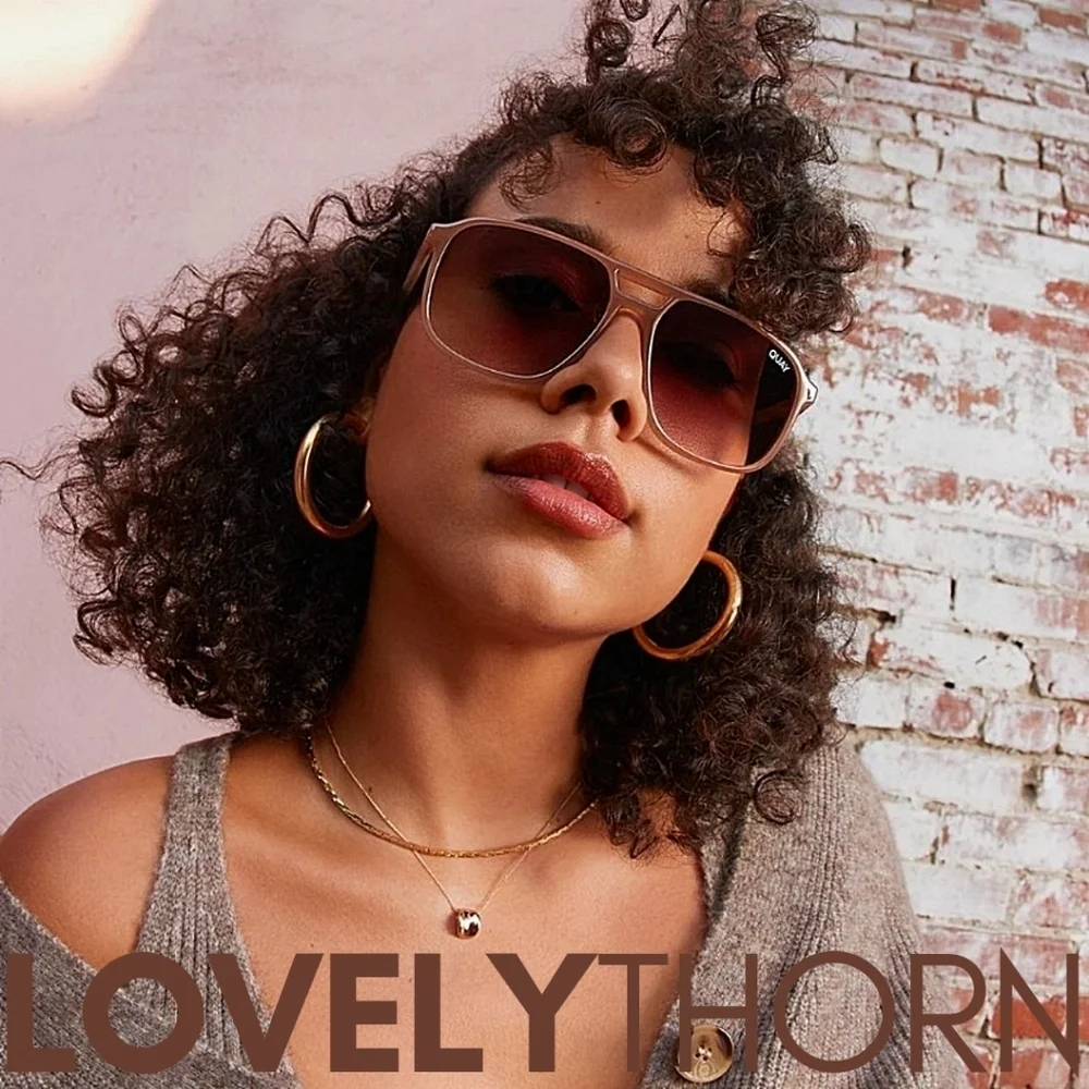 QUAY // ltd ed retro-chic plastic oat frame brown fade lens aviators jlo - Picture 11 of 16